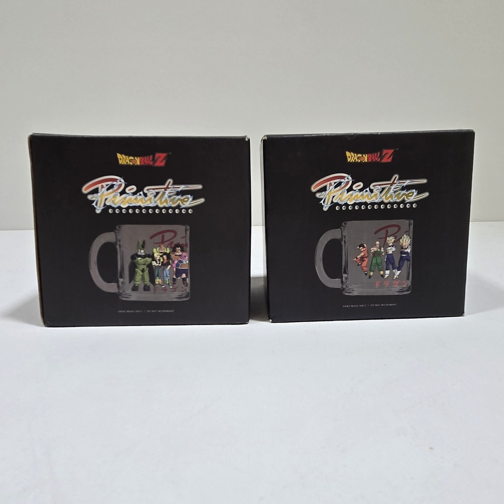 Primitive Dragon Ball Z Glass Mug Clear Villains Heroes Anime‎ Skate NEW Bundle